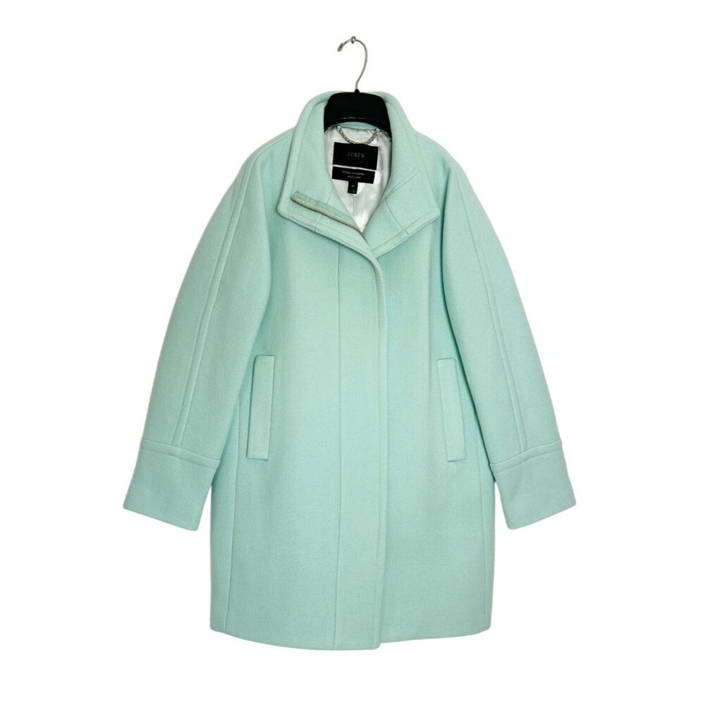 J.Crew Stadium Cloth by Nello Gori Cocoon Coat in Soft Mint - Sz 6P - New